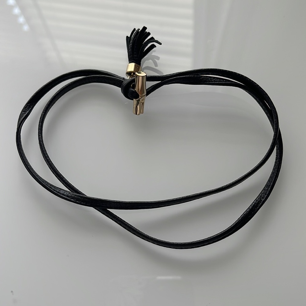 Black leather wrap bracelet